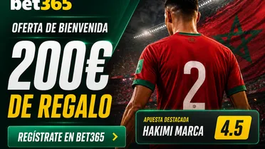 bet365: 200€ de bienvenida + Hakimi marcador a 4,50 para el Marruecos-Haití