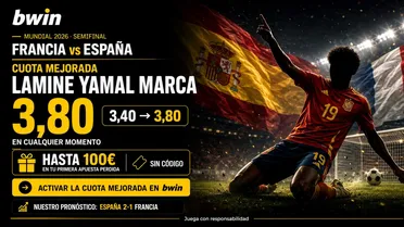 Bono bwin para Francia – España: cuota mejorada de Lamine Yamal a 3,80 y hasta 100€ en tu primera apuesta