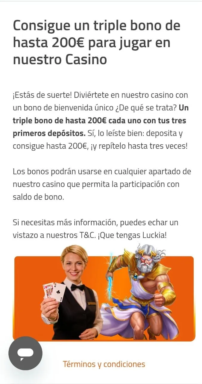 Bono de casino de Luckia