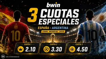 Código bono bwin para la final: 3 Cuotas Especiales (España-ambos marcan, Olmo, Messi) + bono de bienvenida (Mundial 2026)