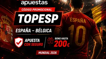 Código promocional Marca Apuestas TOPESP: Apuesta con seguro para España vs Bélgica + Bono hasta 200€ (Mundial 2026)